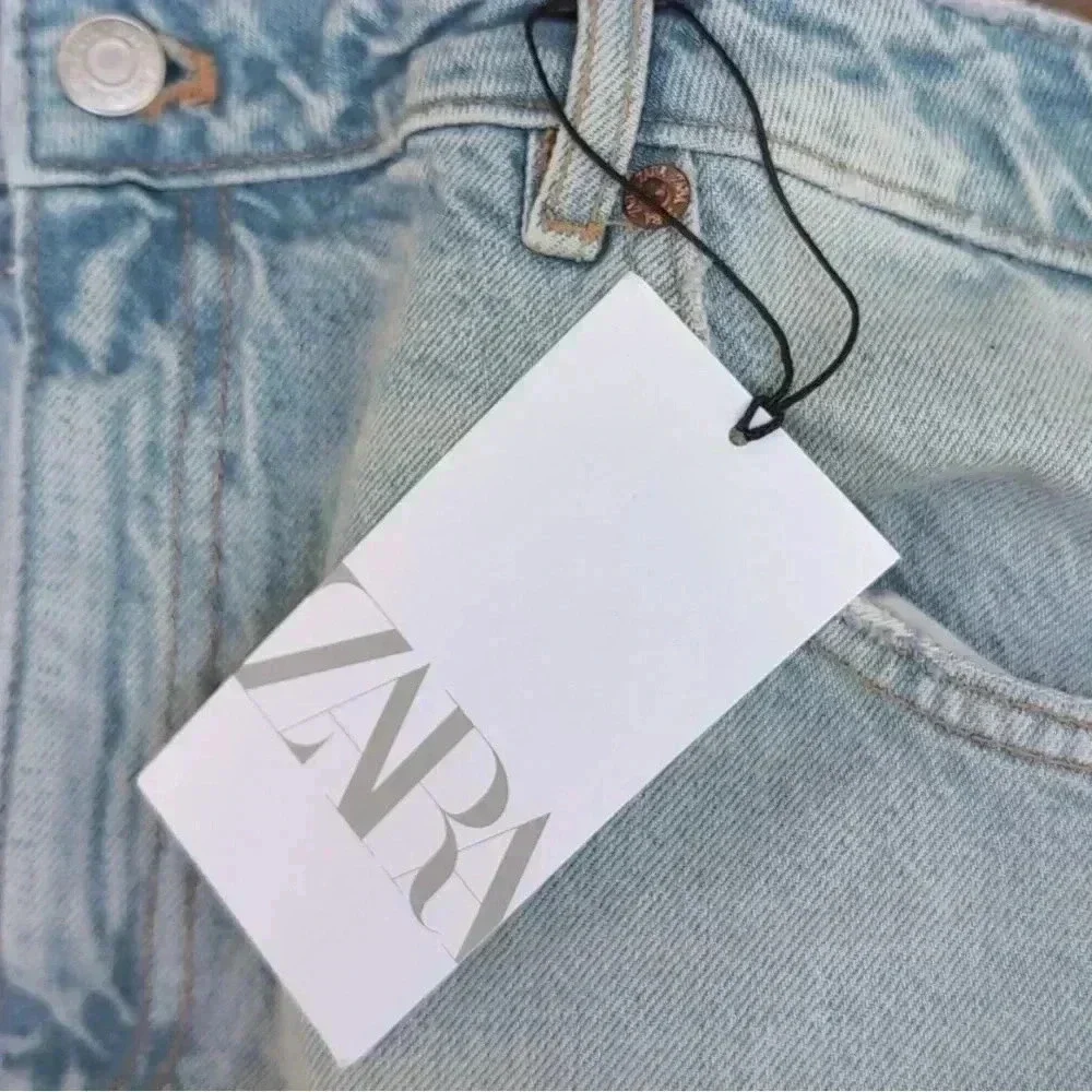 ZARA Denim Crop Top Size Medium NWT - Picture 5 of 11